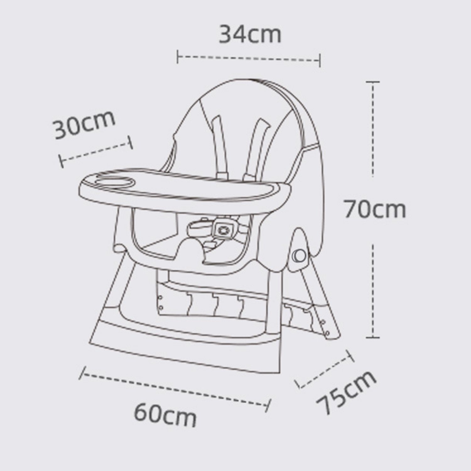FOXSPORT Kinderklappstuhl Hochstuhl Kinder Hochstuhl 2 in 1 Babystuhl Kombihochstuhl (mit Ablagekorb, mit 5-Punkt-Sicherheitsgurt, wasserdichtes abnehmbares Tablett), klappbar, 6 Monate bis 4 Jahre, 50kg belastbar, violett/ grün (Türkis)