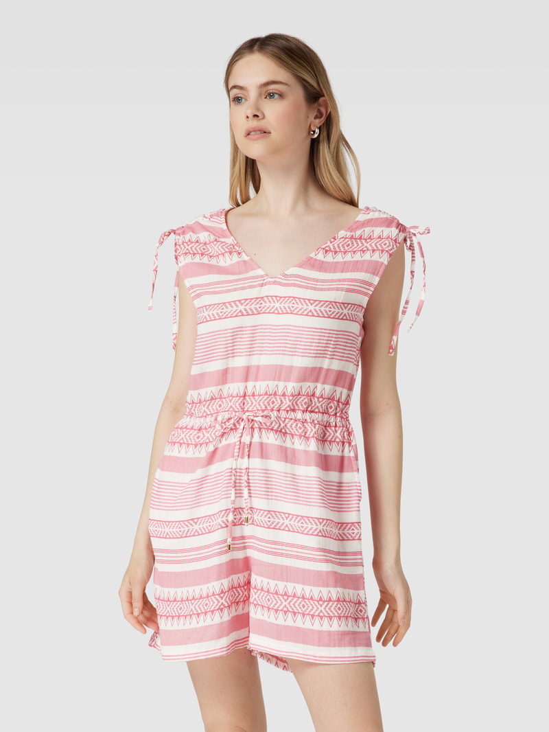 Playsuit aus Baumwolle mit Allover-Muster Modell 'NORA' in pink