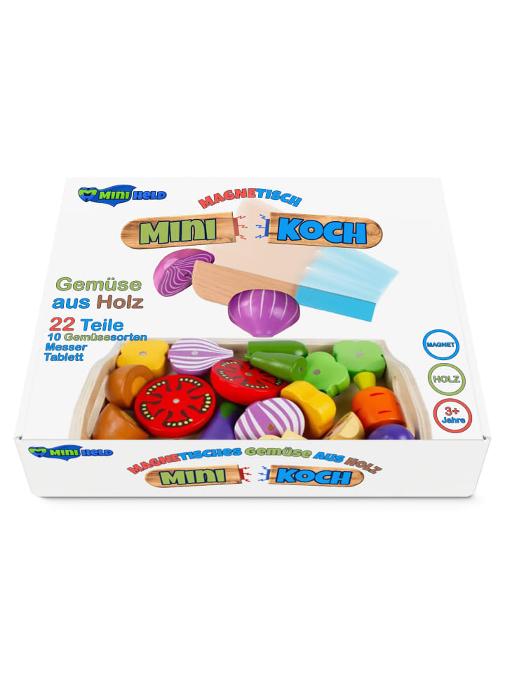 miniHeld Kinderküche Zubehör Spielküche Gemüse Schneiden Holz Kaufladen Set 3 Jahre günstig kaufen onesize