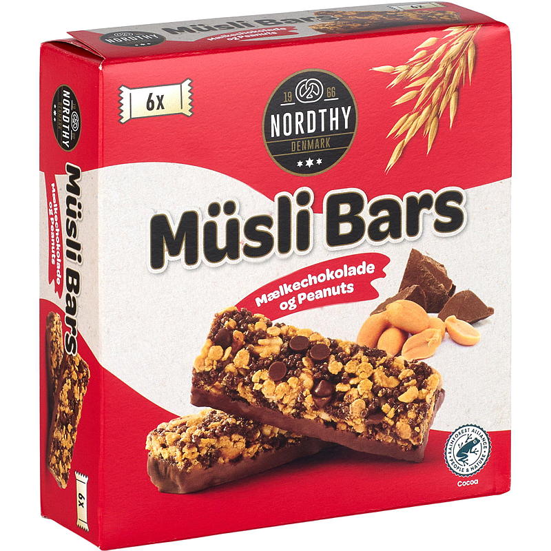 Müslibar 6-pk Peanøtter & melkesjokolade
