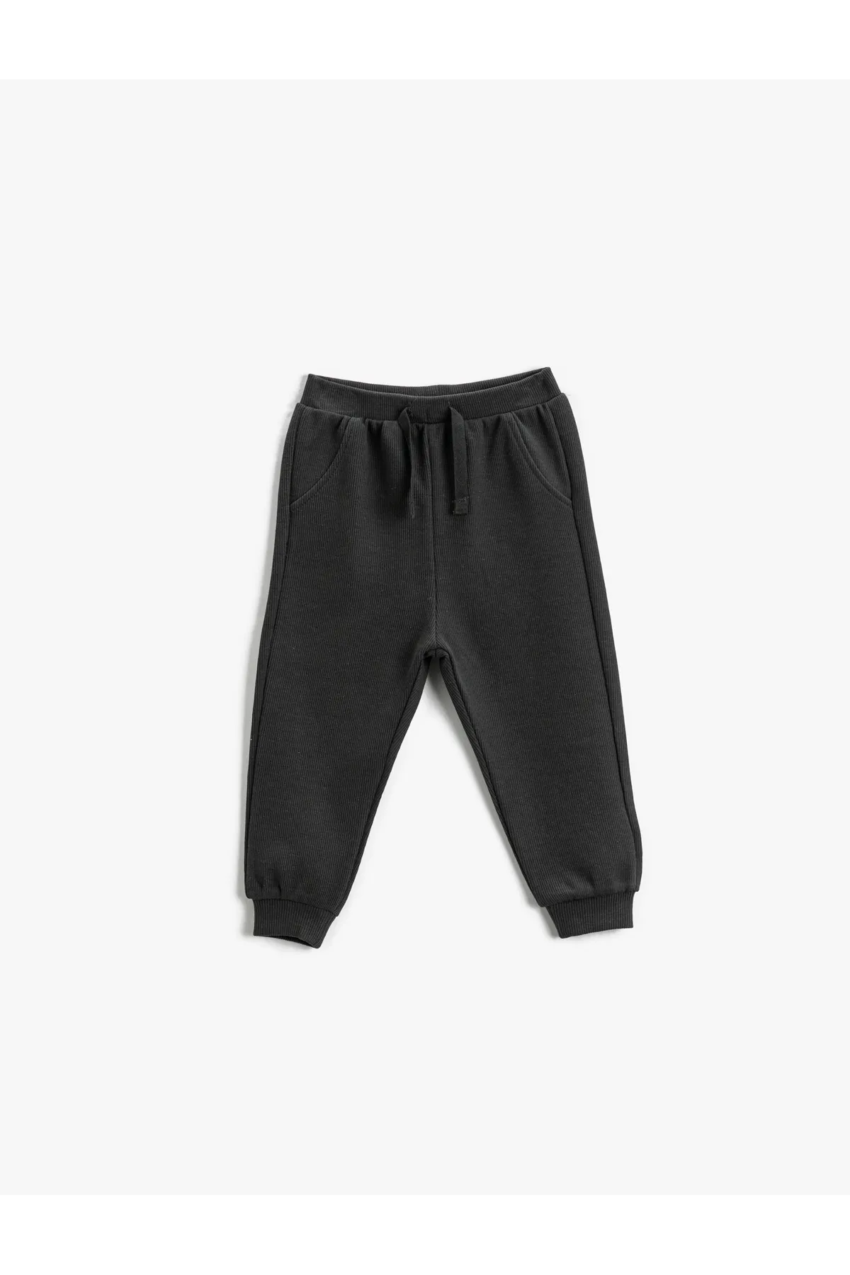 Koton  Basic-Jogger-Jogginghose mit gerippter Taille und Bindeband