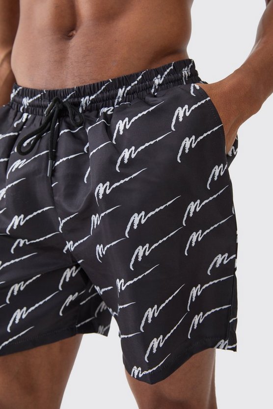 Mittellange Man Signature Badehose
