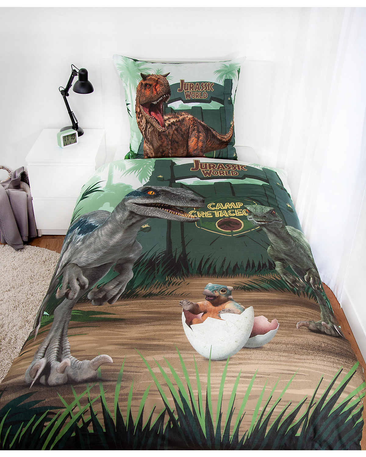 Kinderbettwäsche Jurassic World Camp Cretaceous, Renforcé, 135 x 200 + 80 x 80 cm