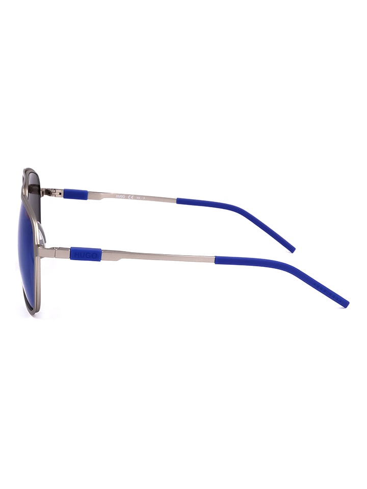 HUGO Herren-Sonnenbrille in Silber/ Blau günstig kaufen 56