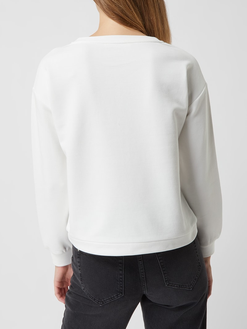 Sweatshirt mit Stickereien in offwhite