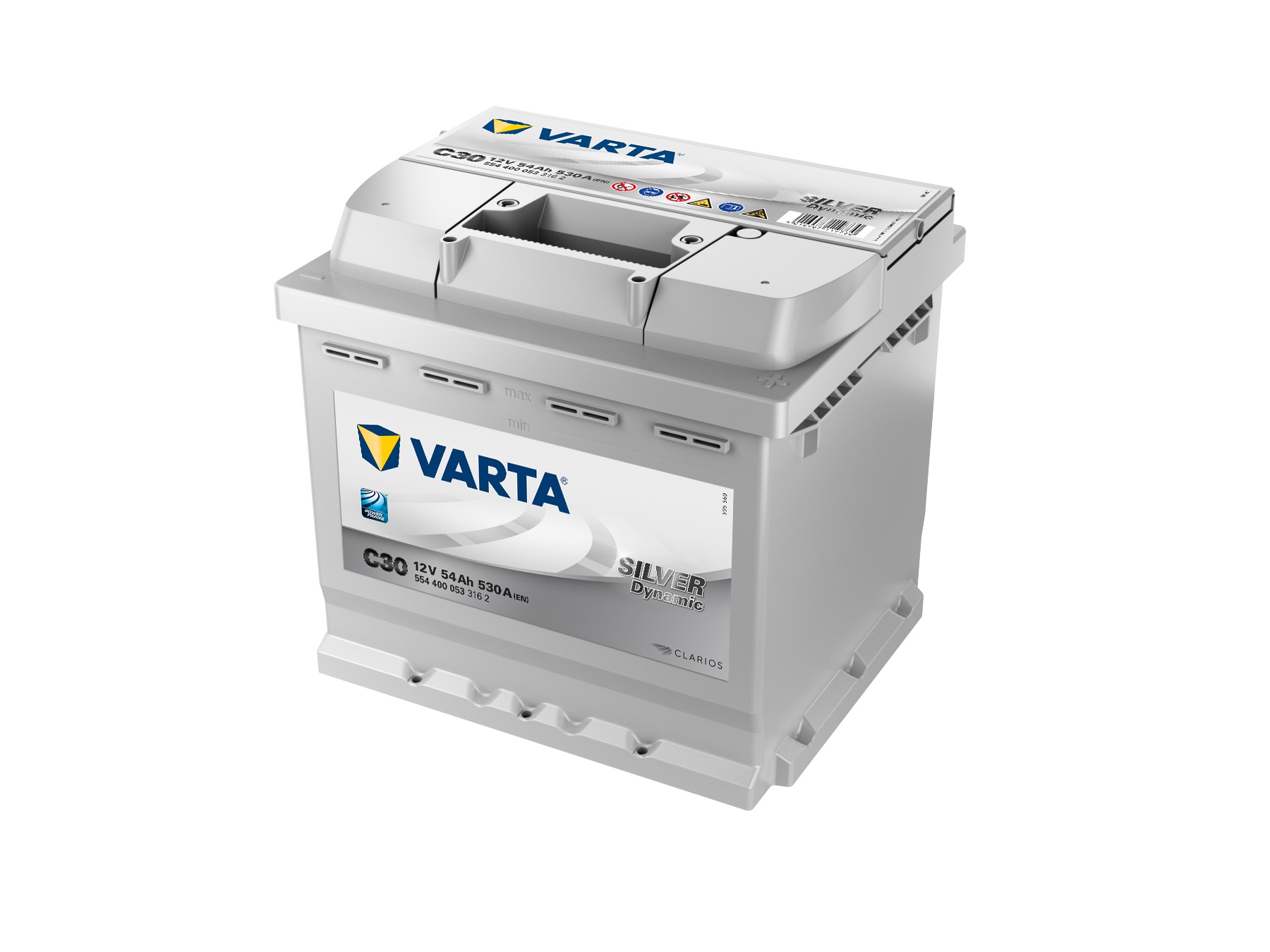 VARTA Silver Dynamic Autobatterie, C30, 54 Ah, 530 A - ATU