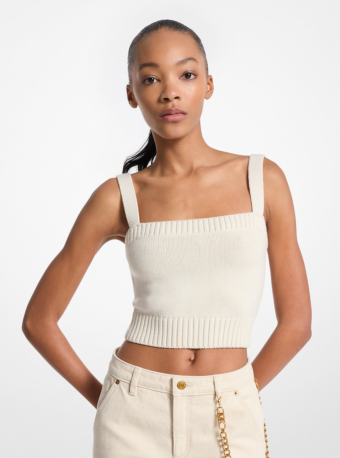 Wool Cropped Camisole - SOFT ECRU