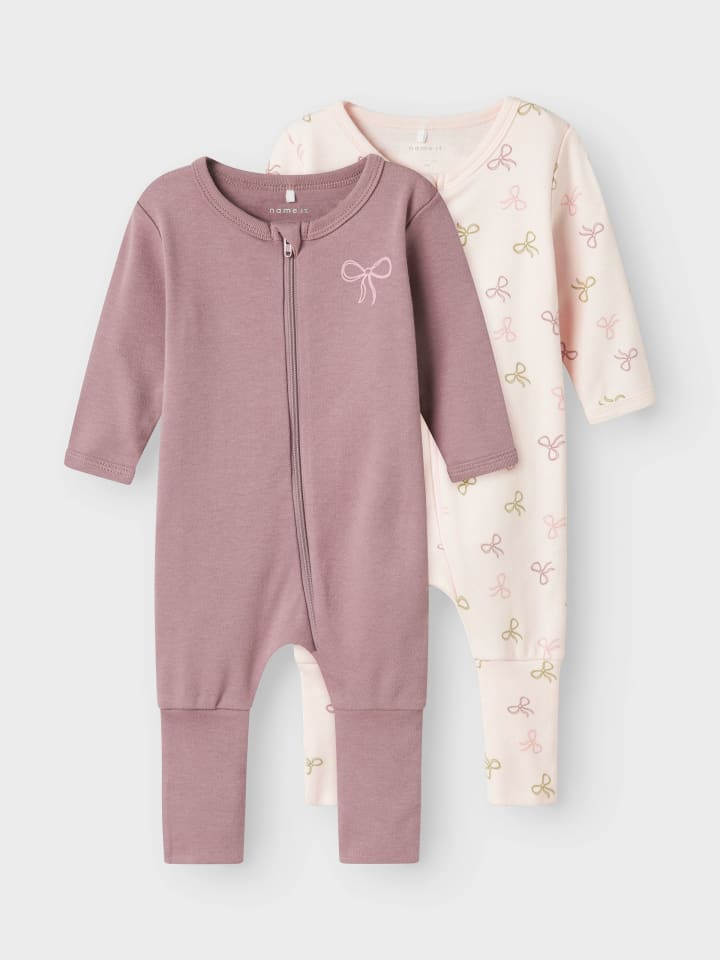 name it 2er Pack Schlafstrampler NBFNIGHTSUIT PINK BOW in barely pink günstig kaufen