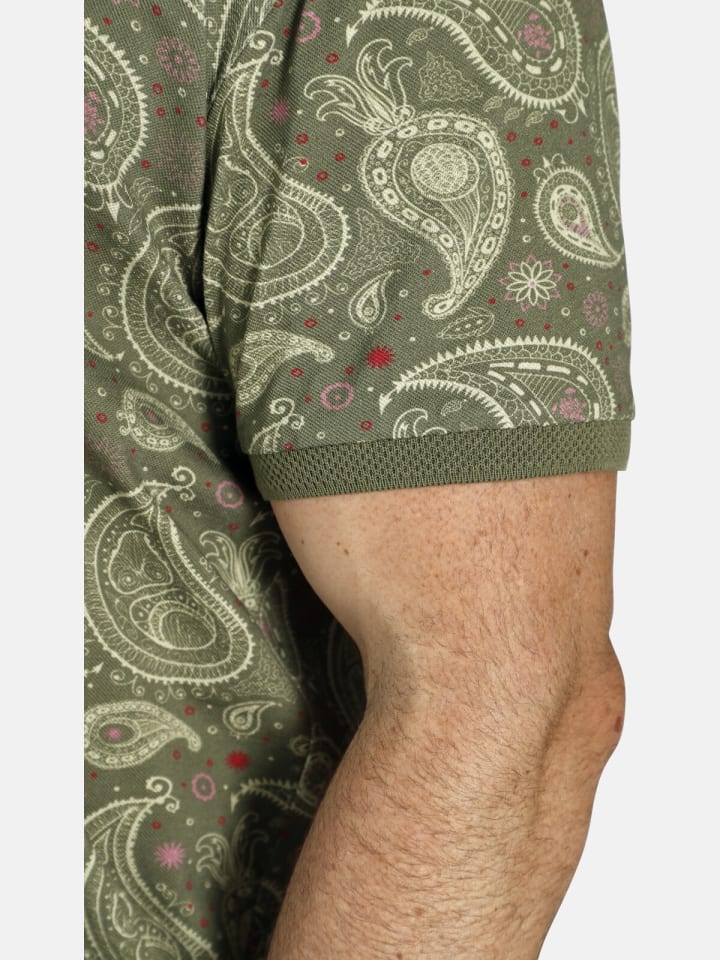Charles Colby Poloshirt EARL SUITBERT in khaki gemustert günstig kaufen