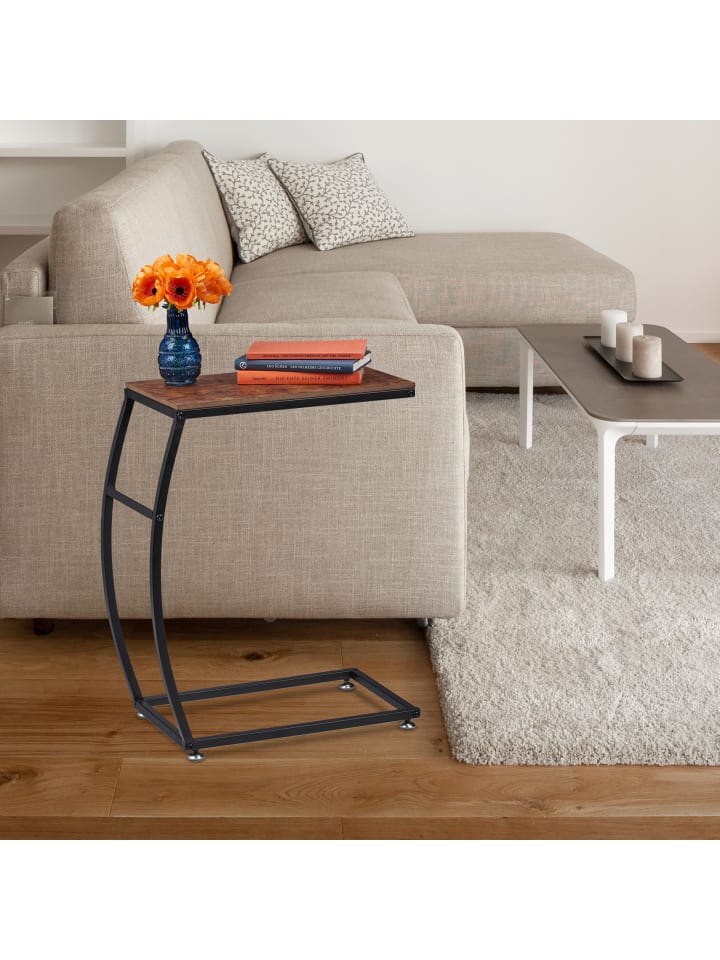 relaxdays Beistelltisch in Braun/Schwarz - (B)47,5 x (H)58,5 x (T)25 cm günstig kaufen onesize