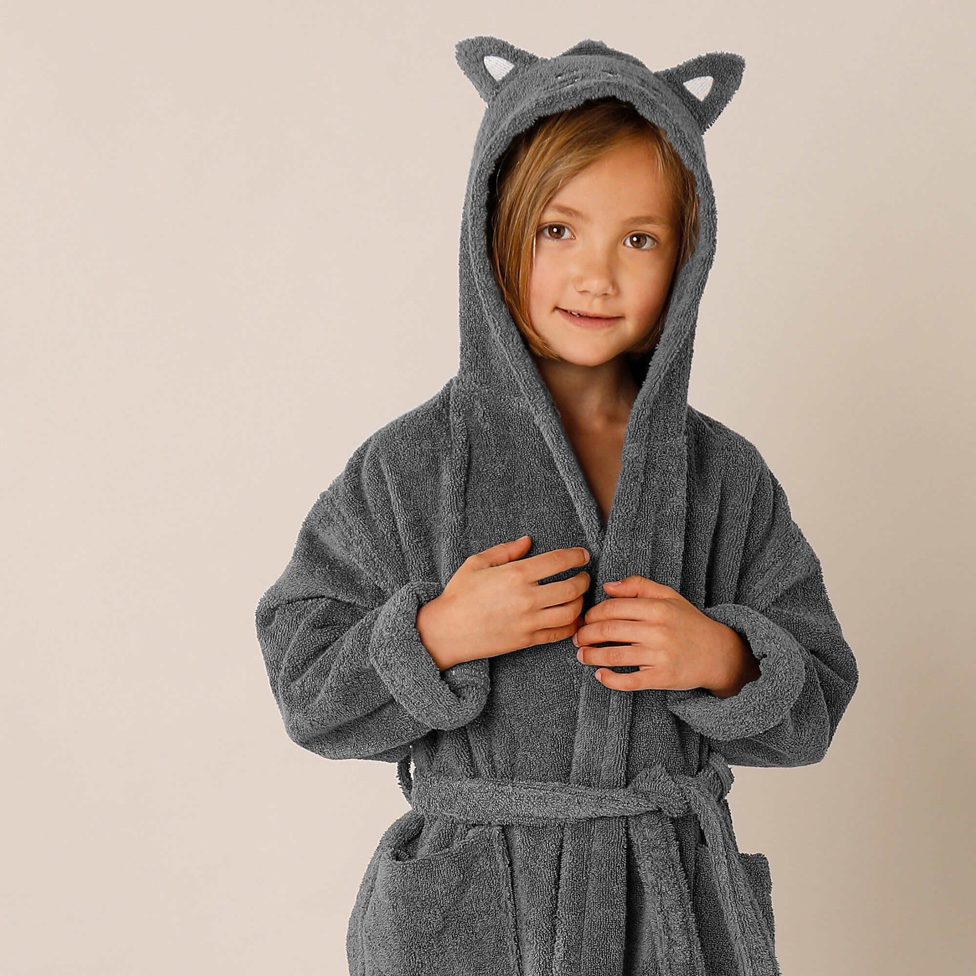Peignoir de bain enfant chat à capuche