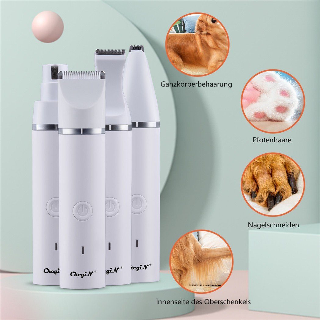 CkeyiN Hundeschermaschine 4 In 1 Elektrische Tierhaarschneidemaschine Rasierer Set, Für Hunde und Katze