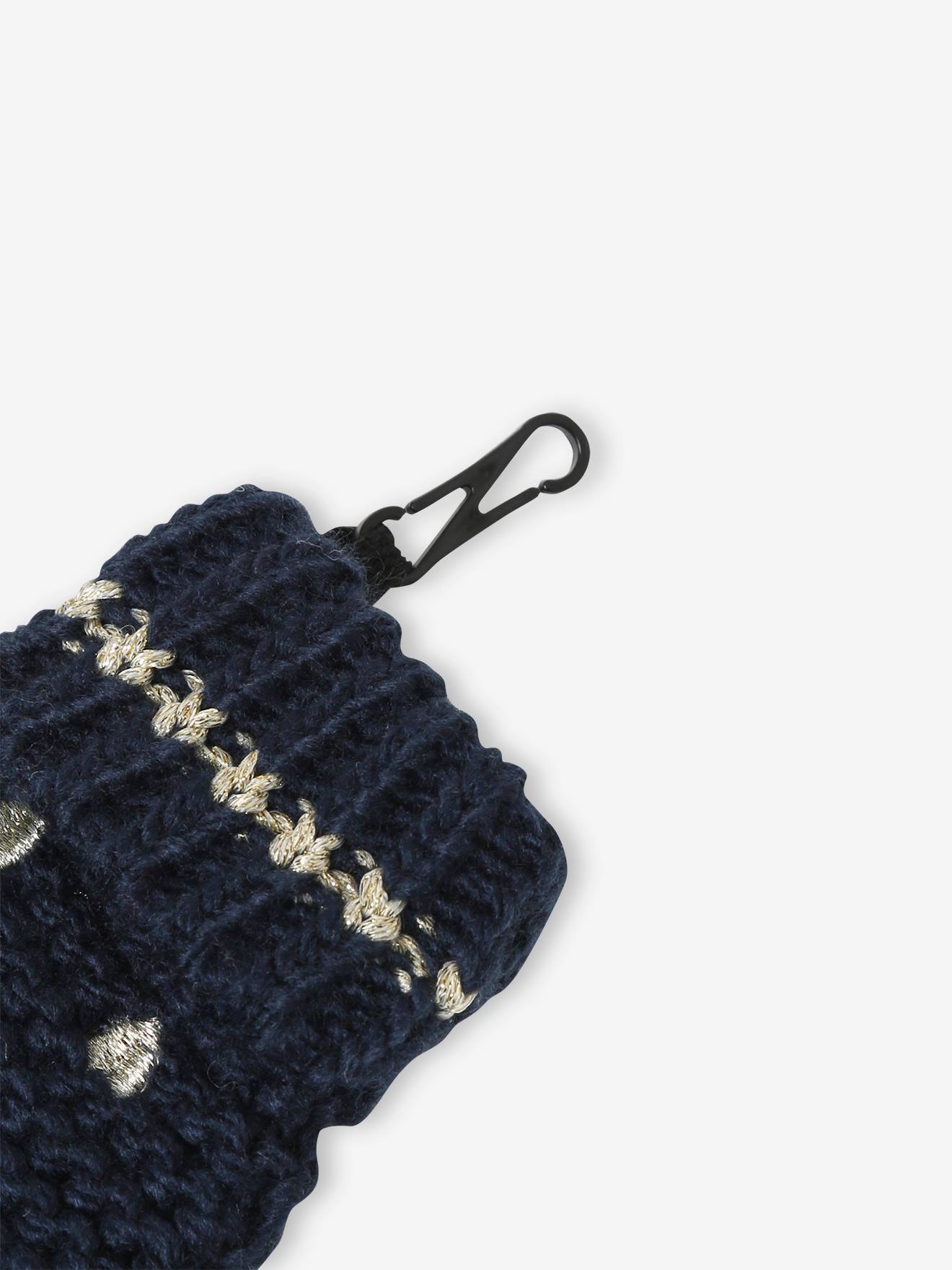 Ensemble bonnet + snood + gants coeurs fille encre imprimé