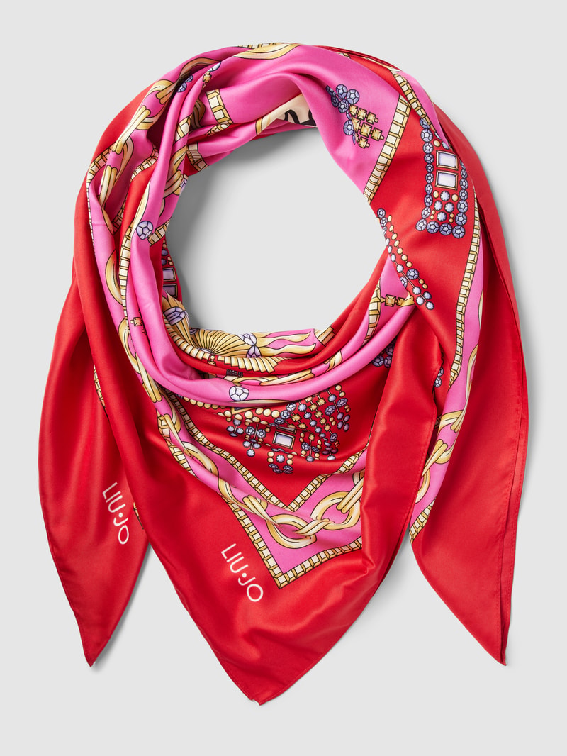 Schal mit Allover-Print Modell 'Fourlard' in rot