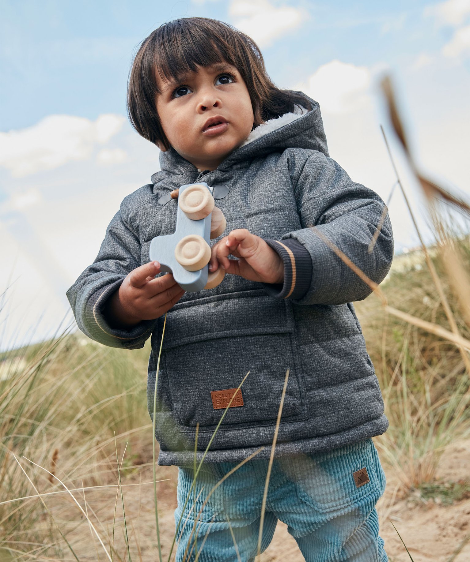 Blouson bébé Garçon matelassé avec doublure chaude gris | GEMO