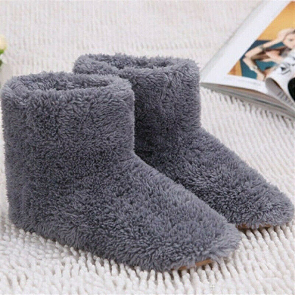 Yoyaxi Heizgerät Winter USB Wärmer Fußschuh Plüsch Warm, Elektrische Hausschuhe, Füße beheizt, waschbar