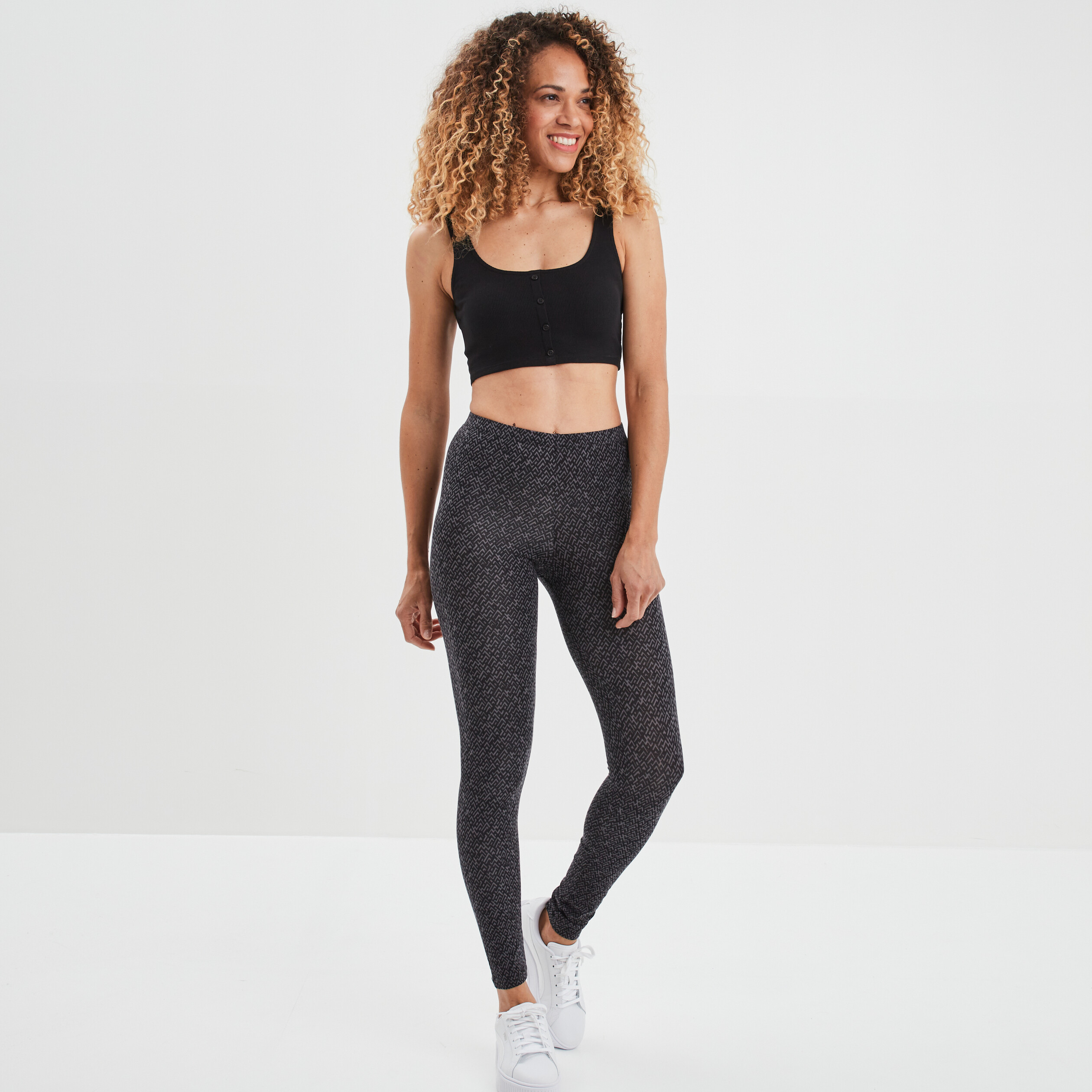 Leggings en coton gris femme | La Halle
