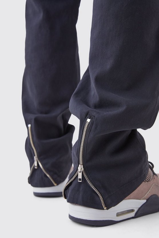 Tall Fixed Waist Straight Leg Twill Zip Gusset Trouser