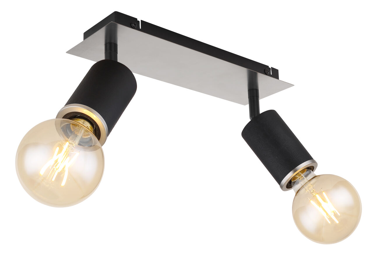 Globo Lighting - JOSEBA - Strahler Metall schwarz matt, 2x E27