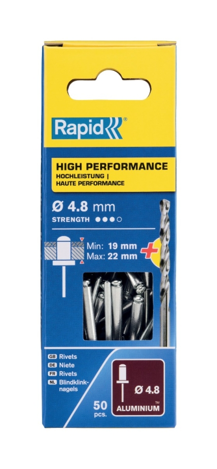 Rapid 5000392 Nagy teljesítményű vakkapcsok Ø4,8 x 25 mm 50 db