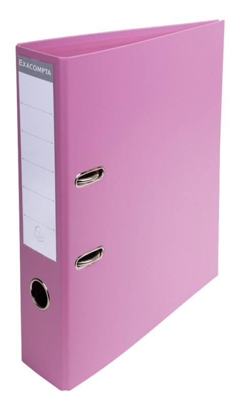 Exacompta Prem Touch Ordner DIN A4 70 mm Rosa 2 Ringe 53755E Pappkarton, PP (Polypropylen) Hochformat 10 Stück
