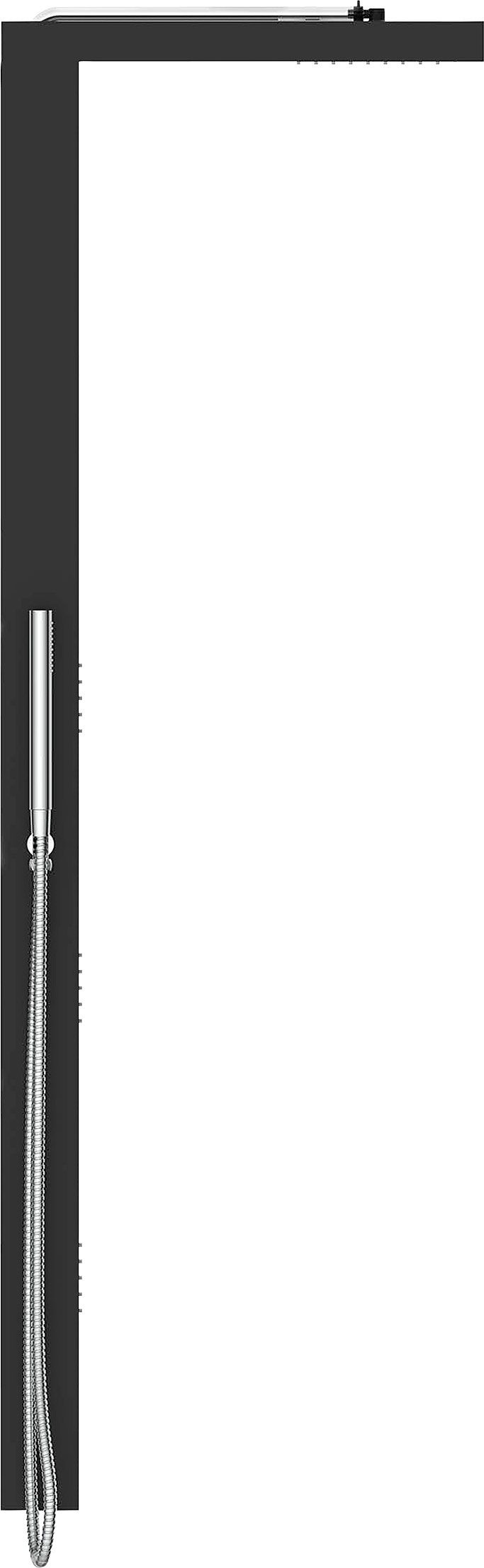 welltime Duschsäule Black Square, Höhe 155 cm, Duschsystem mit Regendusche,Massagedüsen & Handbrause mit 3 Funktionen