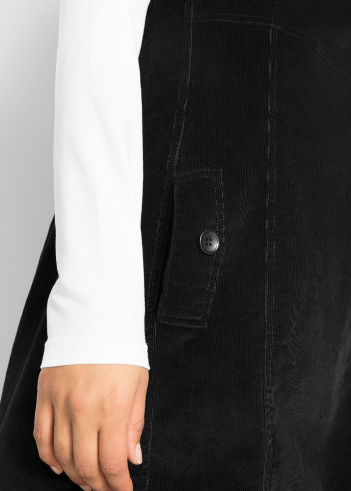 Cord-Stretch-Kleid mit Latzträgern