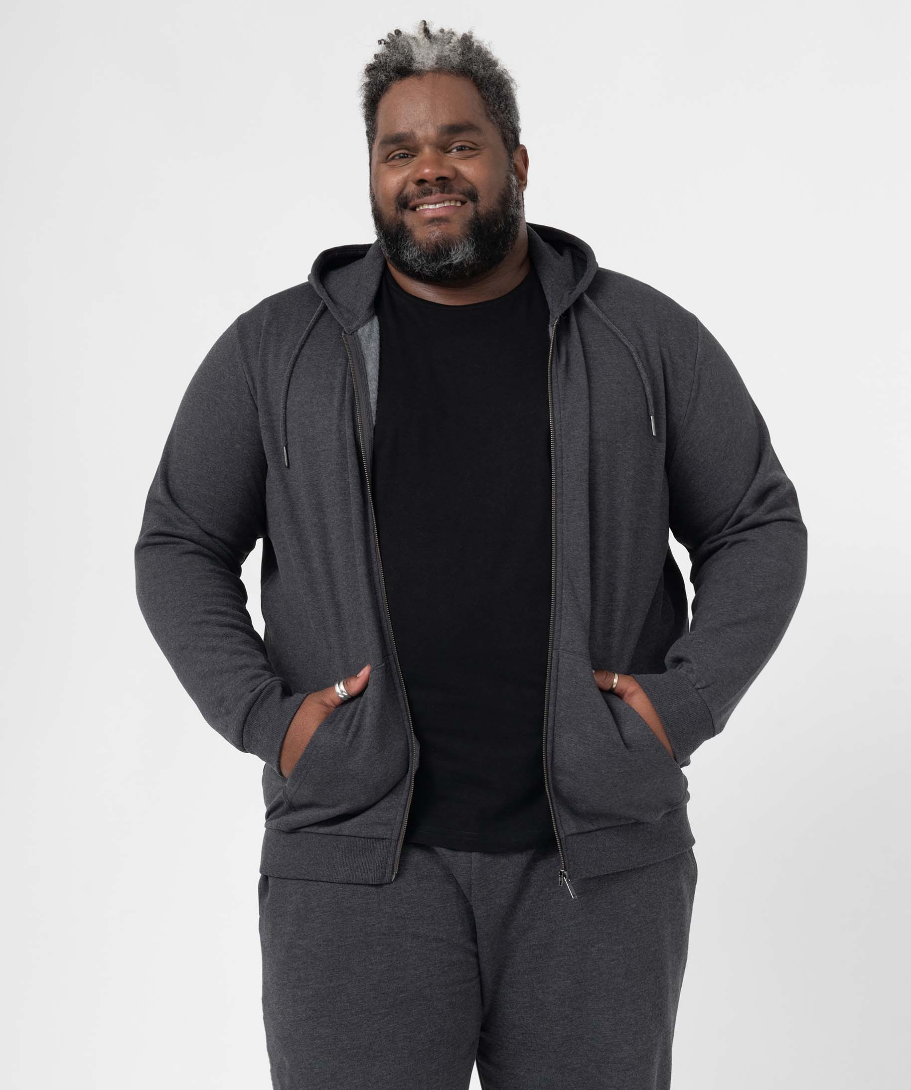 Sweat zippé à capuche homme gris | GEMO