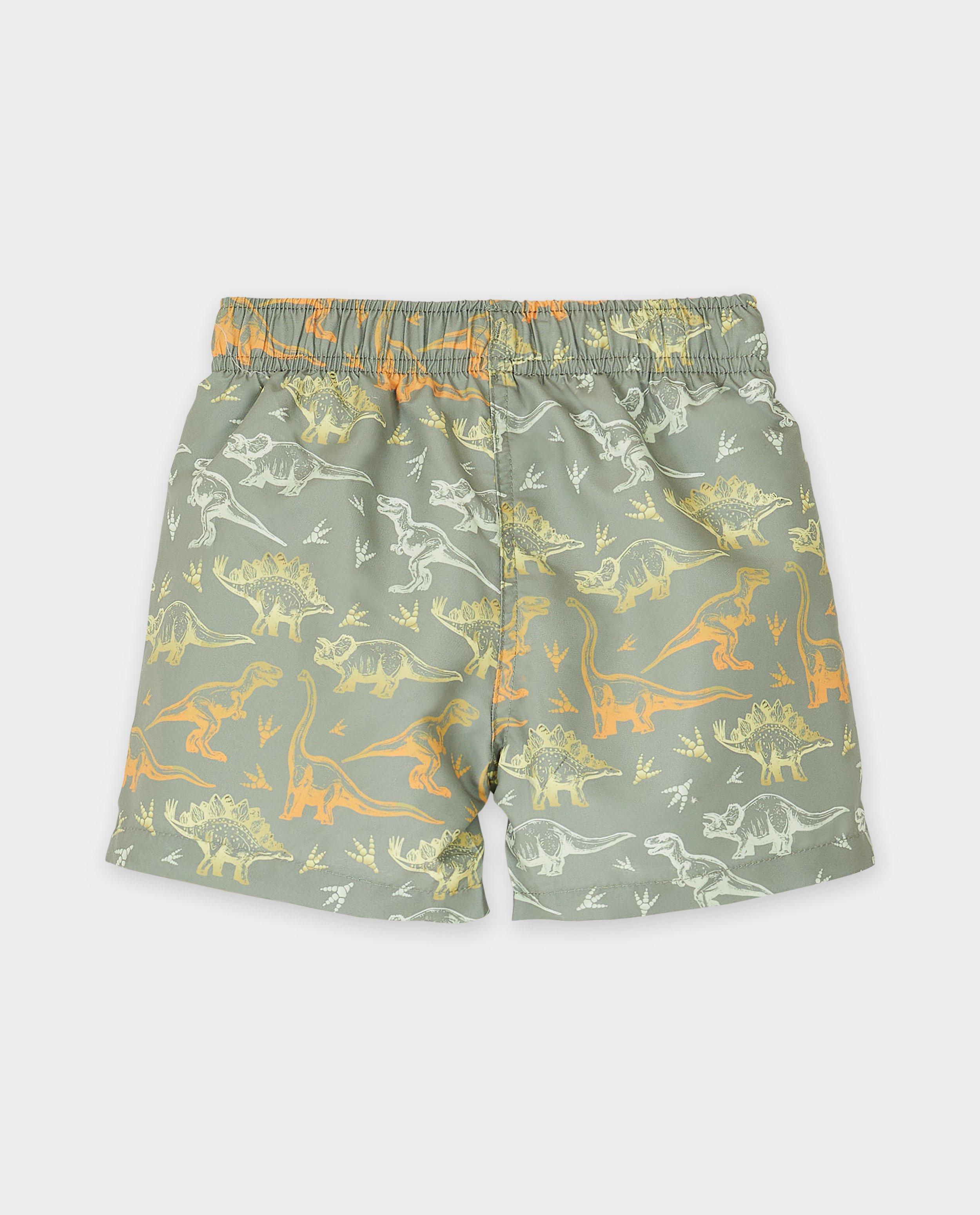 Pantaloni scurți de baie Minymo cu imprimeu dinozauri kaki
