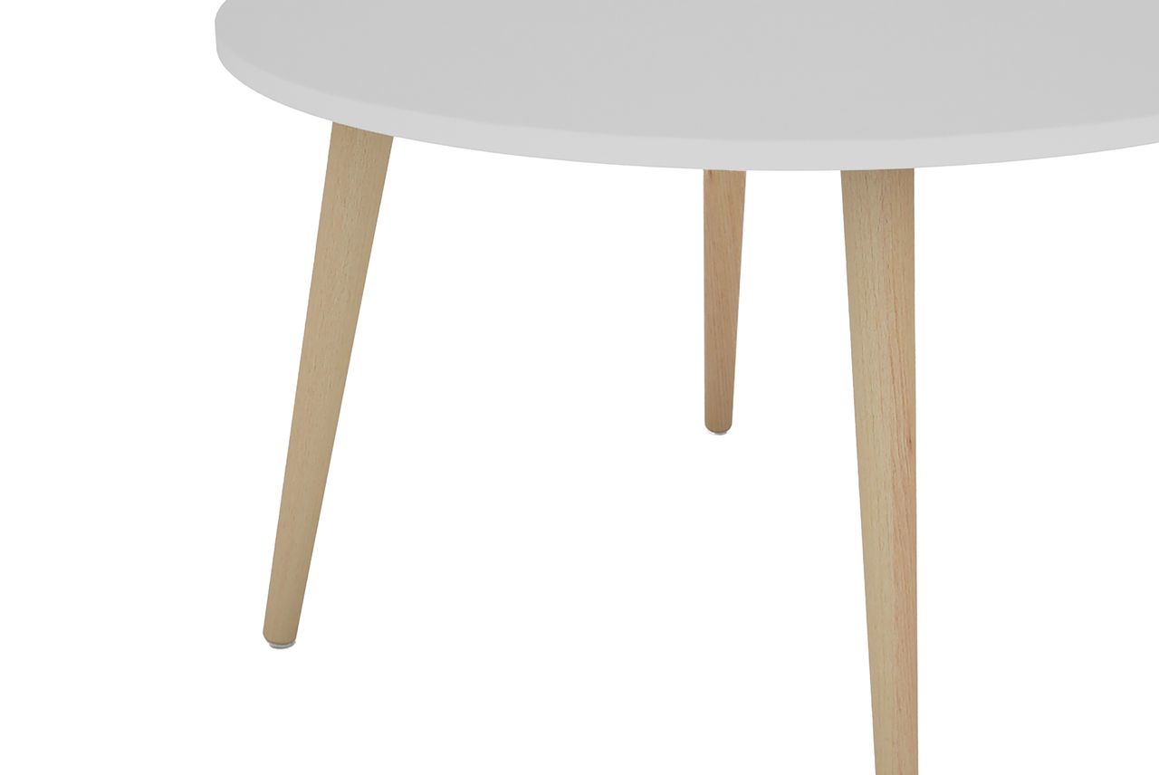 byLiving LASSE Couchtisch, Breite 80 cm, Buche massiv, weiß