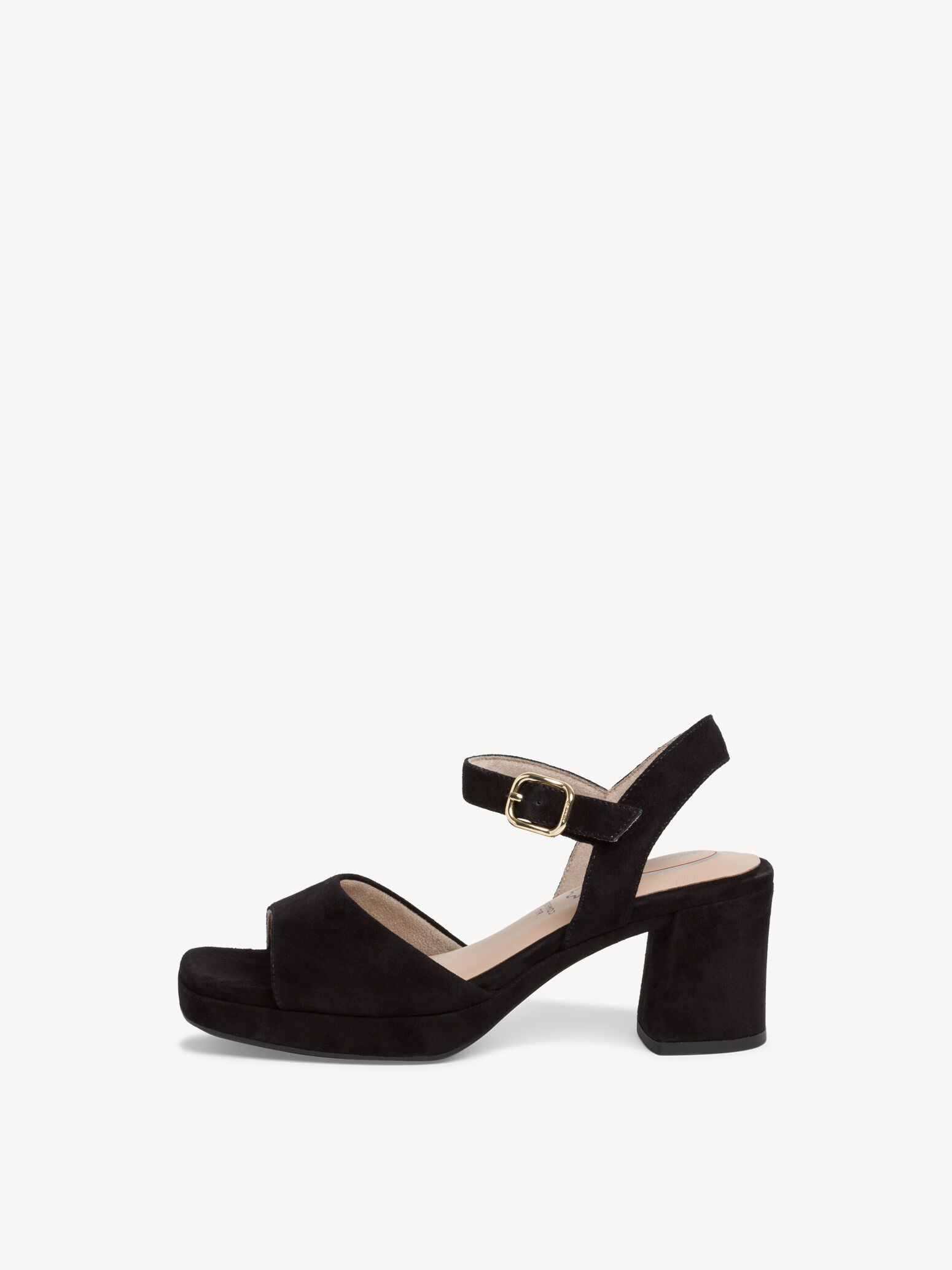 Sandale à talon en cuir - noir