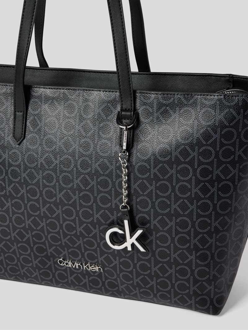 Shopper mit Logo-Muster in schwarz