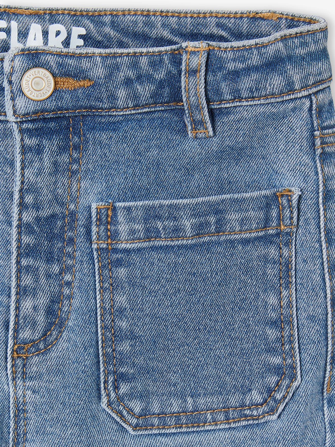 Jean flare 7/8ème fille bleu jean