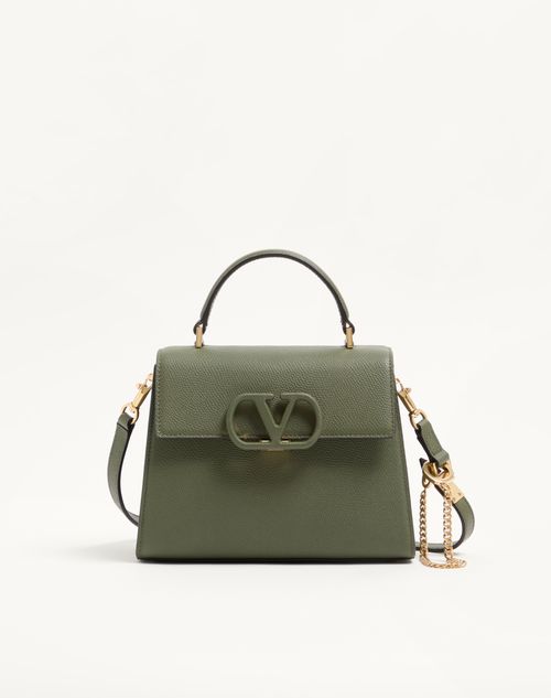 Bolsa Valentino Garavani Vsling pequena em couro de bezerro granulado.