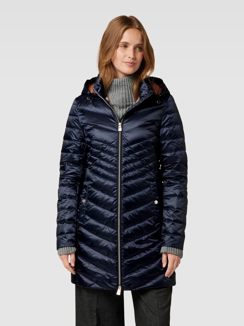 Daunenjacke mit Kapuze in dunkelblau