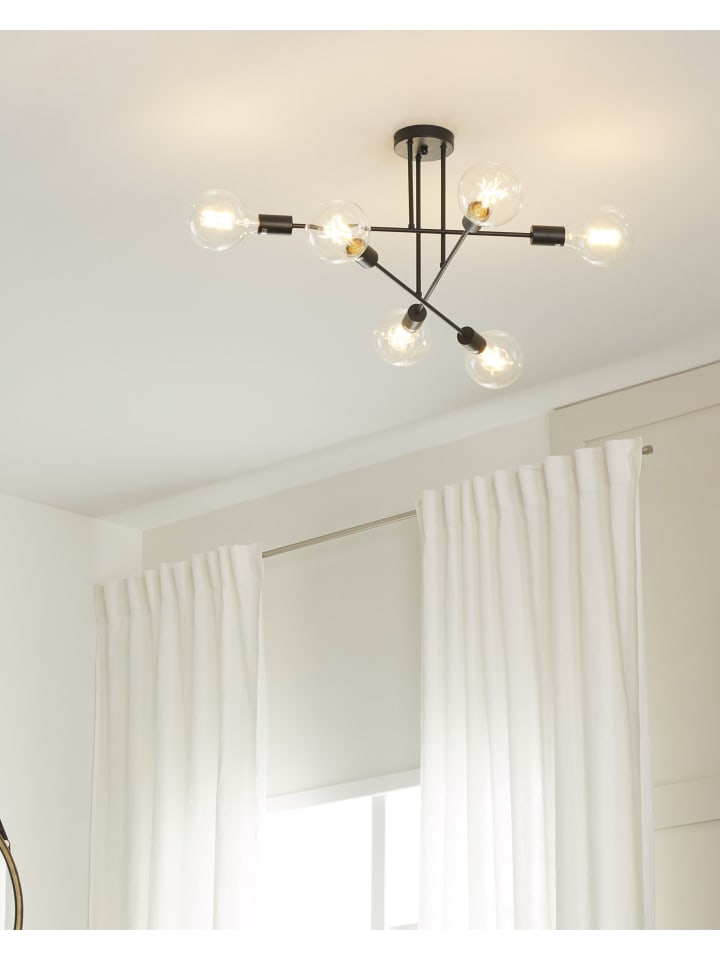 Beliani Deckenleuchten KIDANE in Schwarz - (W) 61 x (H) 33 x (L) 61 cm günstig kaufen onesize