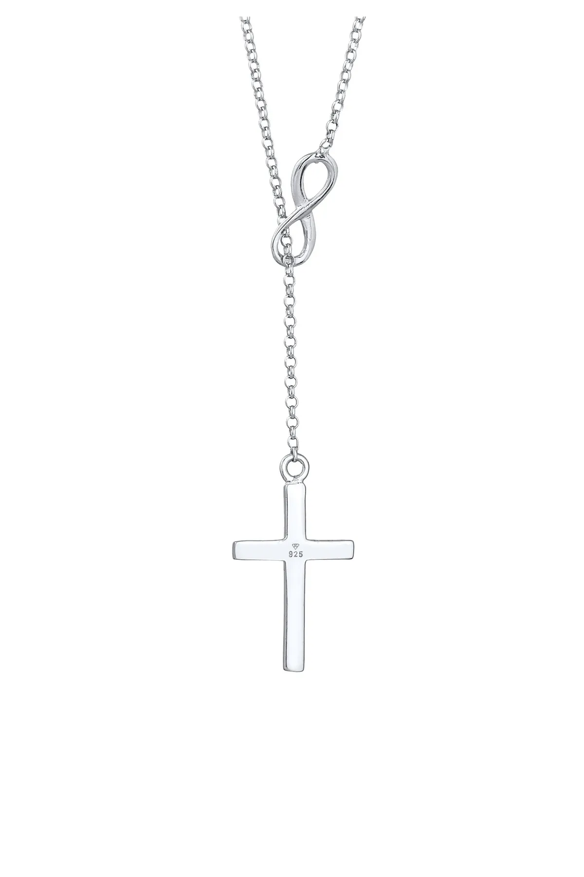 ELLI  Halskette Y-Kette Kreuz Infinity Symbol 925 Silber