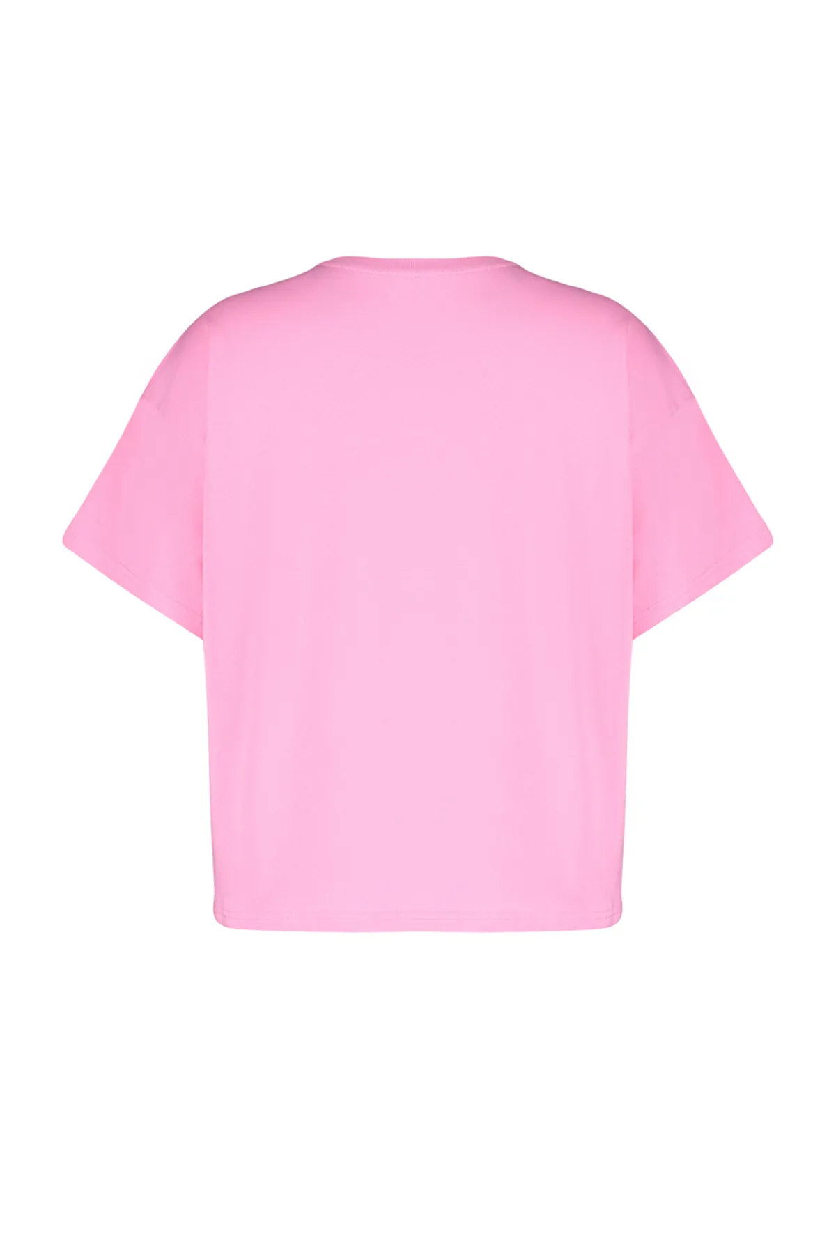 Trendyol Curve  Rosa bedrucktes Oversize-Strick-T-Shirt TBSSS24BF00011