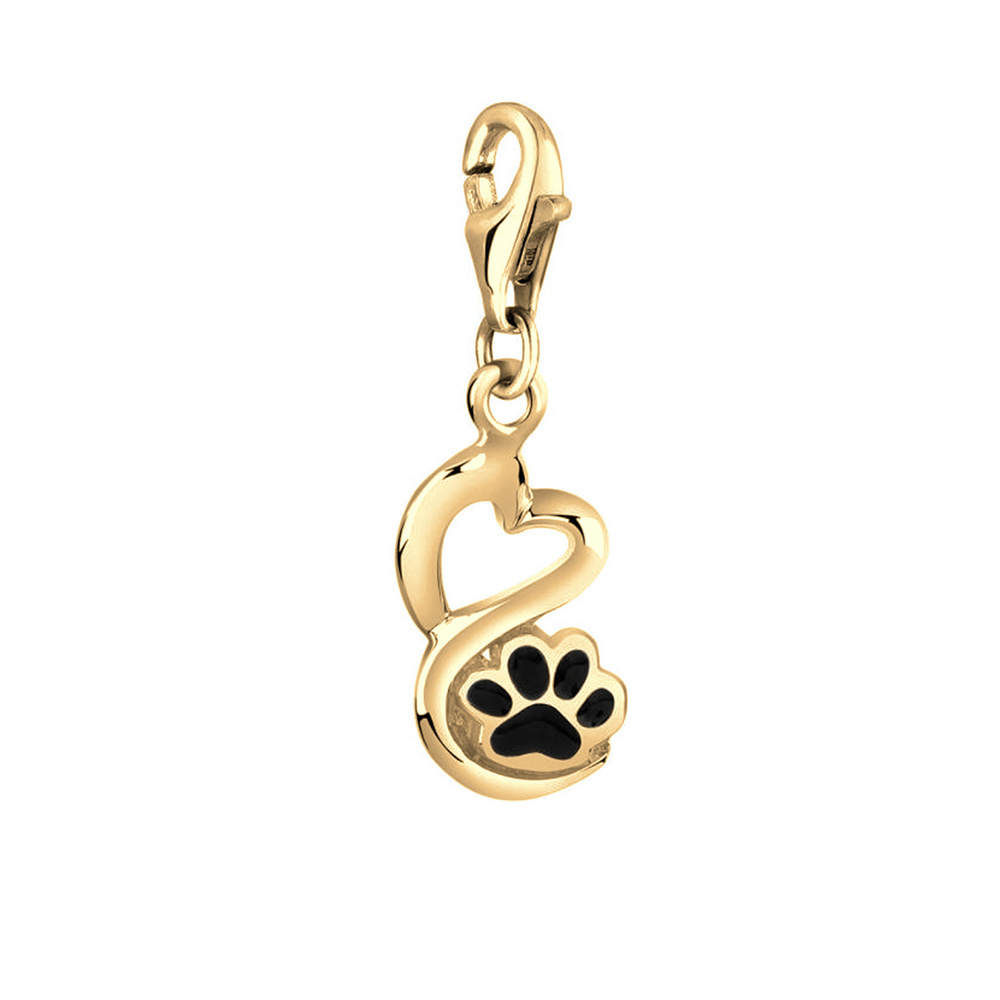 Nenalina Nenalina Amulette Pendentif Coeur Patte Chien Amour Argent 925 Pendentif