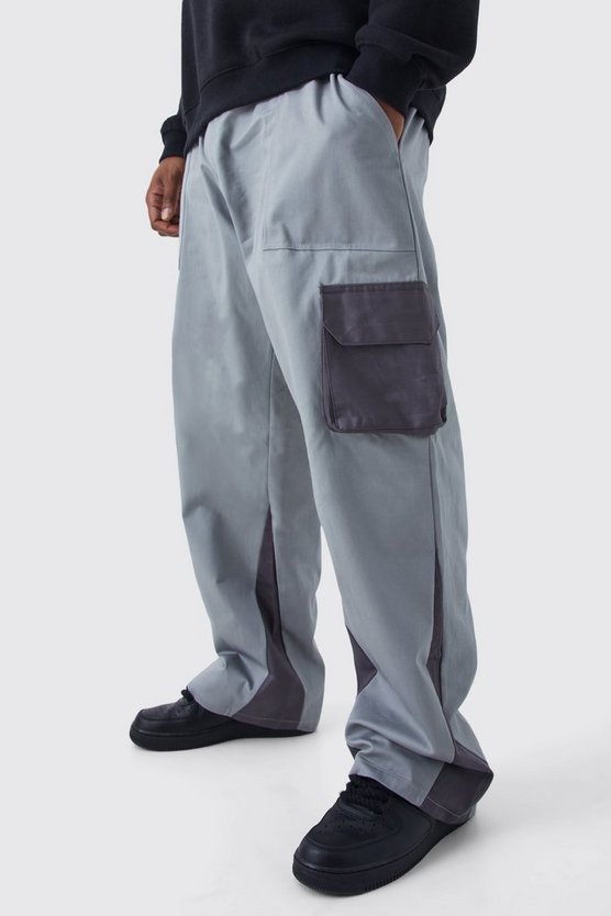 Plus Slim-Fit Colorblock Cargo-Hose