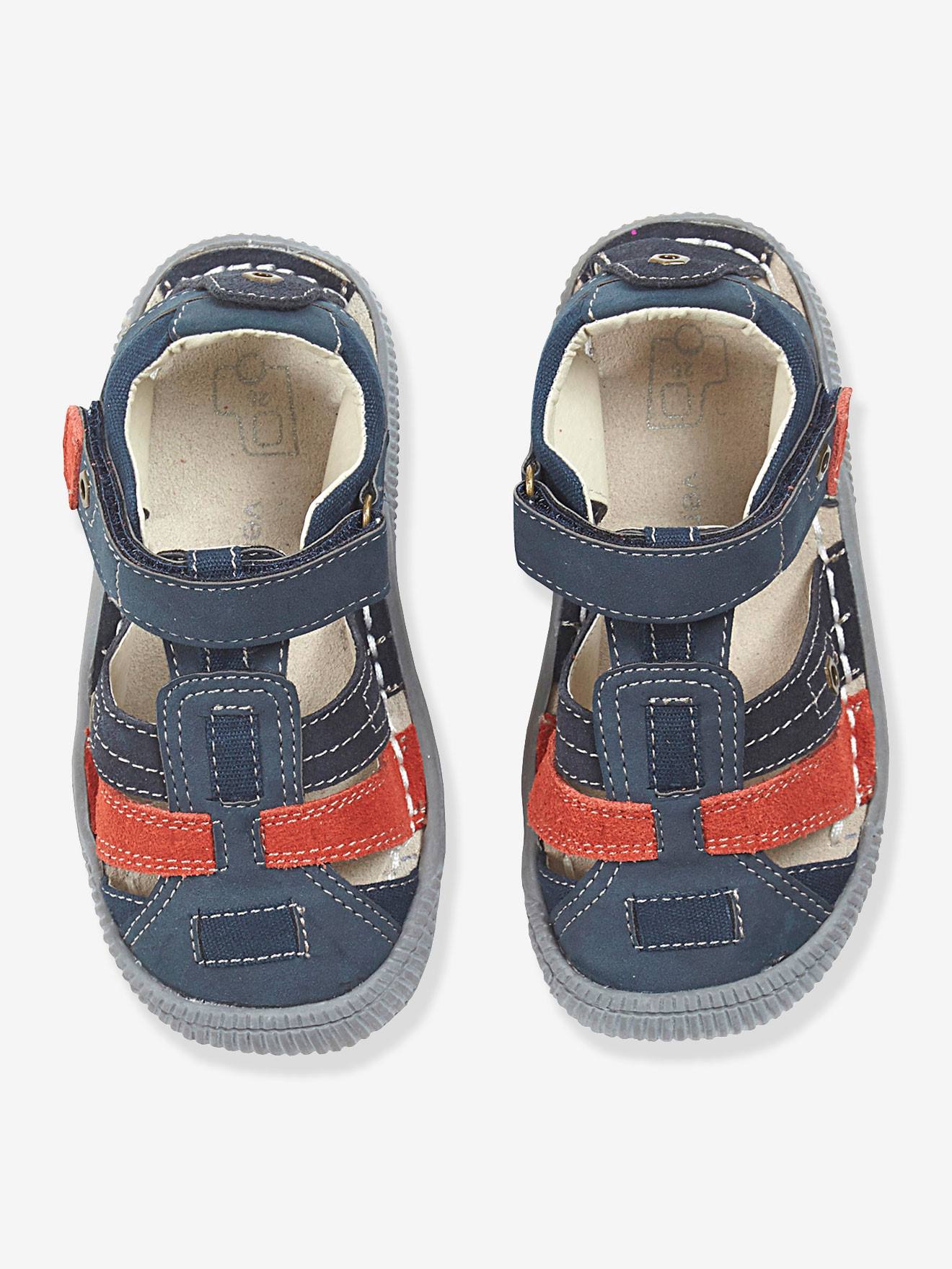 Sandales garçon spécial maternelle gris