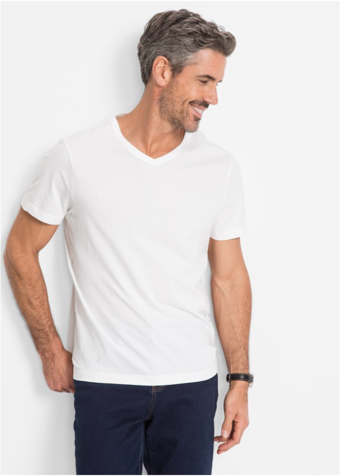 T-Shirt mit V-Ausschnitt (3er Pack)