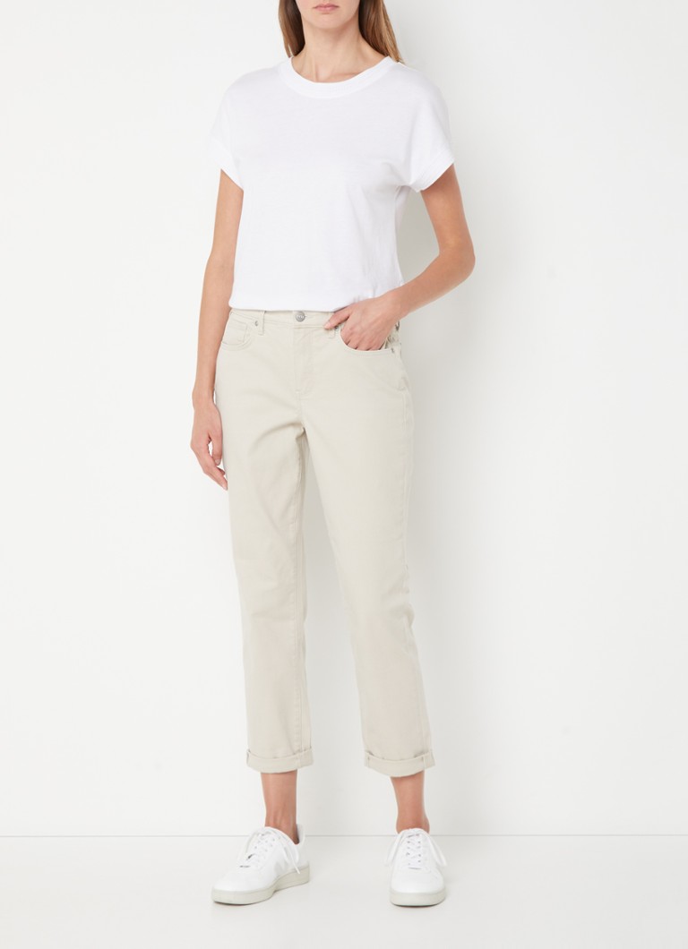 Blugi skinny cu mânecă scurtă și talie înaltă NYDJ Margot Girlfriend, cu efect decolorat
