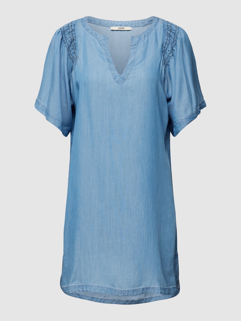Tunikakleid aus Lyocell im Denim-Look in rauchblau