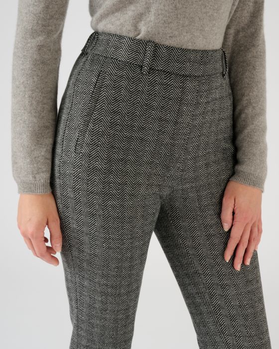 Pantalon enfilable en maille jacquard émerisée