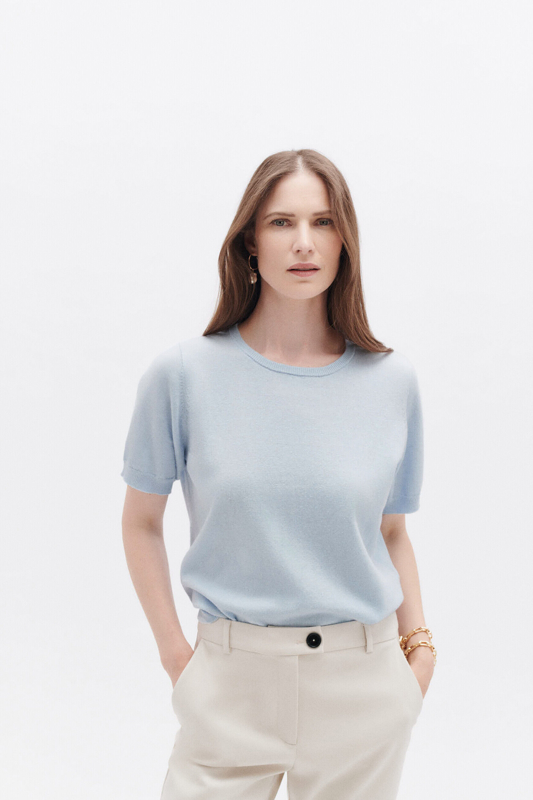 Pull maria bleu ciel femme