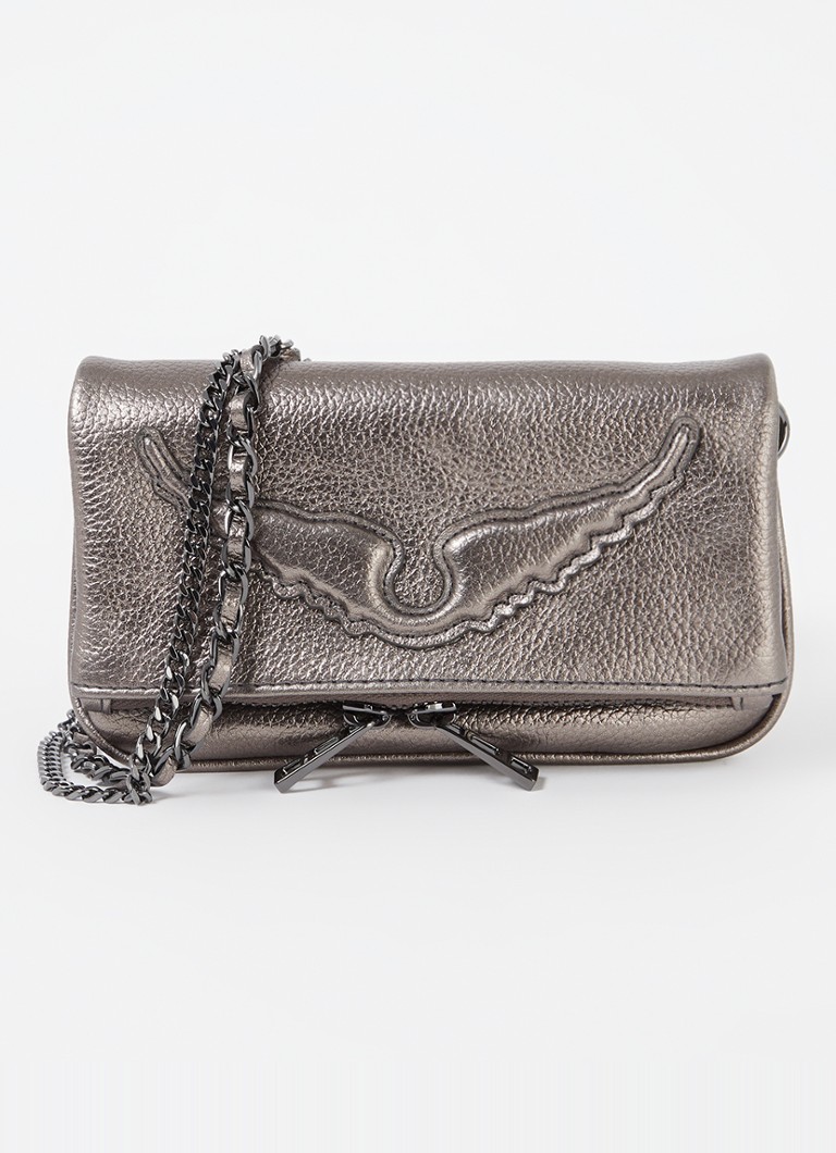 Geantă Zadig&Voltaire Rock din piele de vițel cu curea de umăr detașabilă.