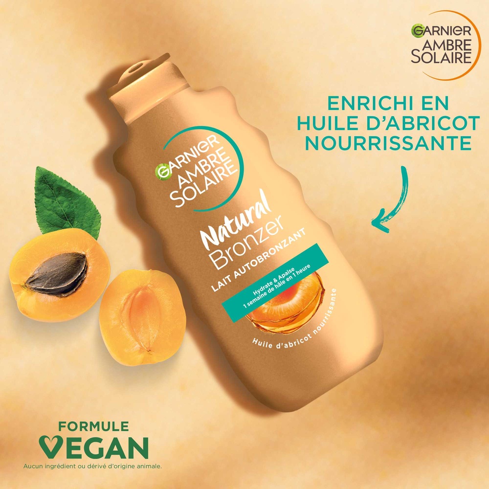 garnier Ambre Solaire Natural Bronzer Lait Autobronzant Lait autobronzant hydratant & apaisant,pour un teint naturel halé et lumineux