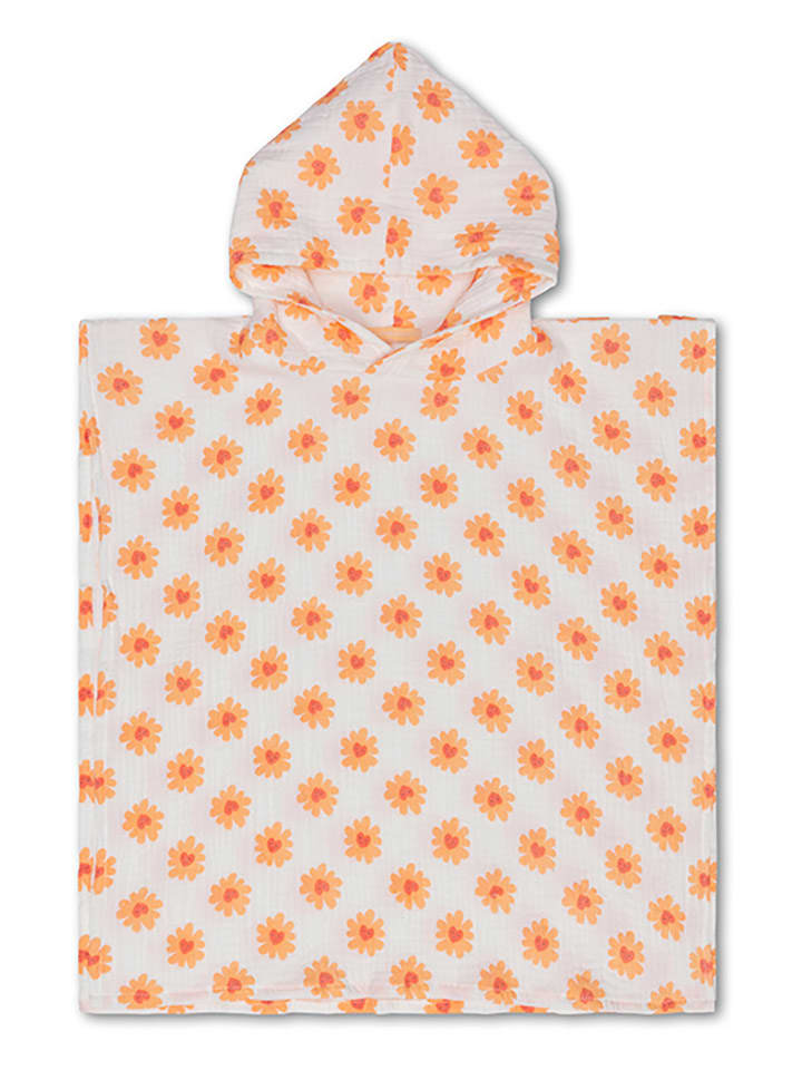 Swim Essentials Poncho ''Floral Love'' in Weiß/ Orange - (L)55 x (B)50 cm günstig kaufen onesize