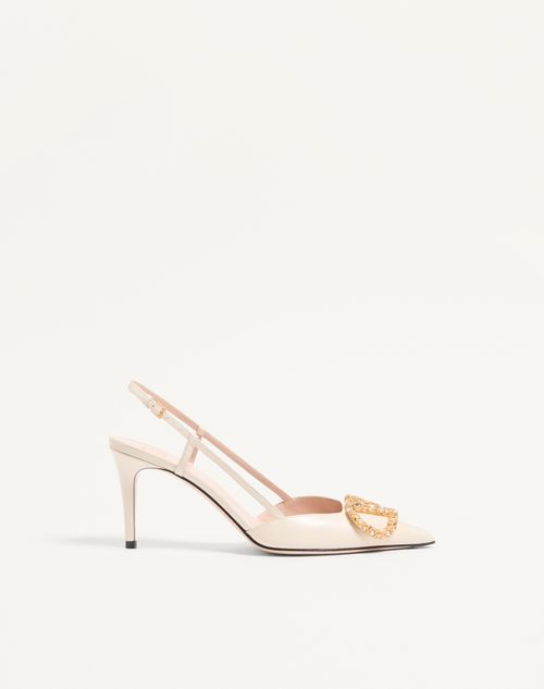 VLogo Signature Slingback Pumps van kalfsleer met sierlijk logo, 80 mm